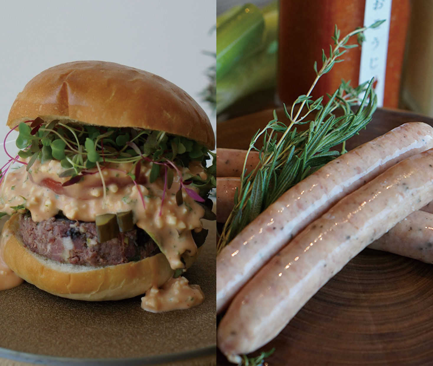 FUKUSHIMA FARM BURGER／黒鶏とドライトマトのハーブソーセージ