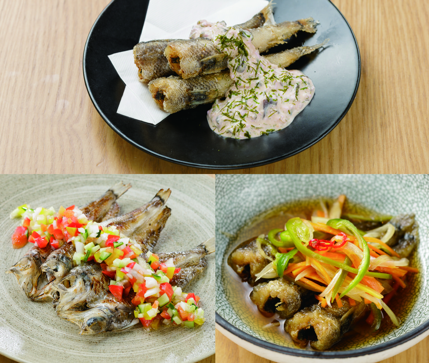 常磐ものメヒカリ アレンジメニュー3種